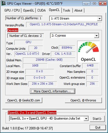 GPU Caps Viewer Portable screenshot