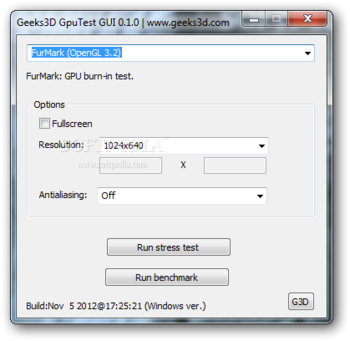 GpuTest screenshot