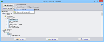 GPX to KMZ / KML converter screenshot 2
