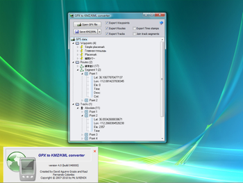 GPX to KMZ/KML Converter screenshot