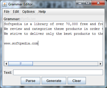 Grammar Editor screenshot