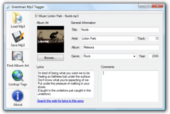 Grantman Mp3 Tagger screenshot