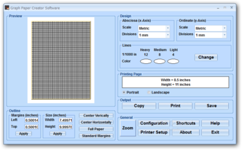 Graph Paper Creator Software screenshot