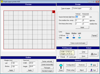 Graph Paper Printer screenshot