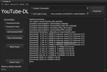 Graphical YouTube-DL screenshot