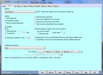 GRBackPro - Professional Backup screenshot