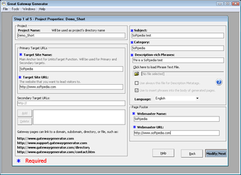 Great Gateway Generator screenshot