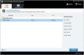 Green Pen Drive Data Recovery screenshot