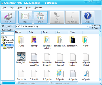 Greenleaf Yaffs-IMG Manager (formerly Greenleaf Android System IMG Decompressor) screenshot