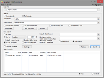 GrepWin Portable screenshot