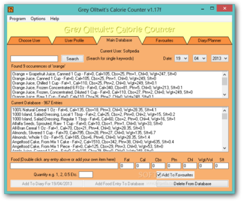 Grey Olltwit's Calorie Counter screenshot 2