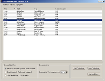 Greyhounds Racing Predictor screenshot