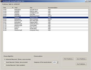 Greyhounds Racing Predictor screenshot