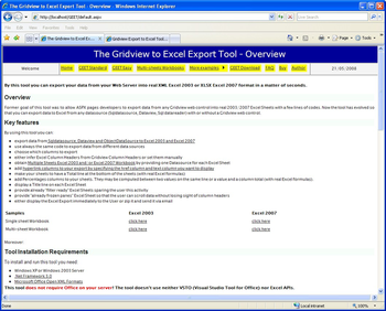 Gridview to Excel Export Tool screenshot