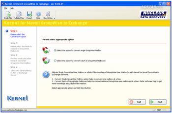 Groupwise to Outlook screenshot