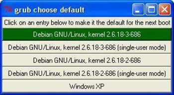 grub choose default screenshot