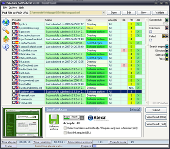 GSA Auto SoftSubmit screenshot