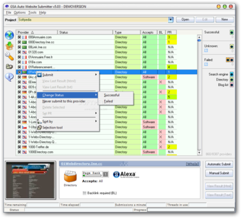 GSA Auto Website Submitter screenshot 2