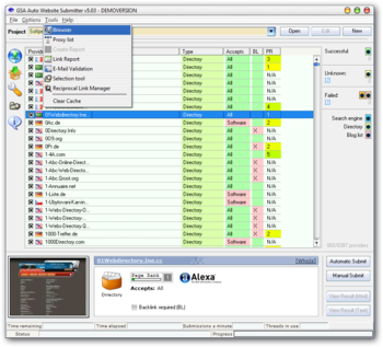 GSA Auto Website Submitter screenshot 5