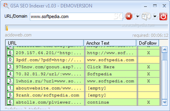 GSA SEO Indexer screenshot