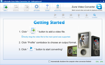 Gskstudio Zune Video Converter screenshot