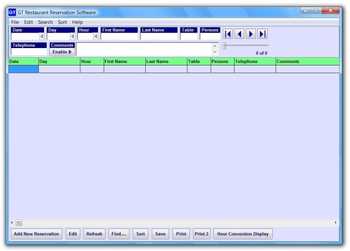 GT Restaurant Reservation Software screenshot