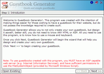 Guestbook Generator screenshot