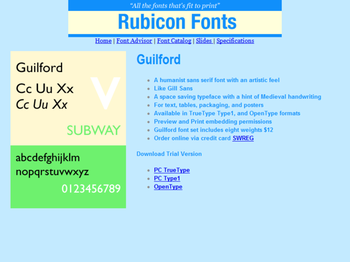 Guilford Font TT screenshot