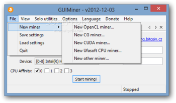 GUIMiner screenshot 2