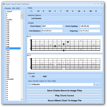 Guitar Chord Chart Software screenshot