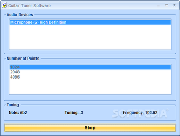 Guitar Tuner Software screenshot