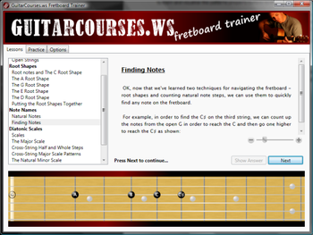 GuitarCourses.ws Fretboard Trainer screenshot