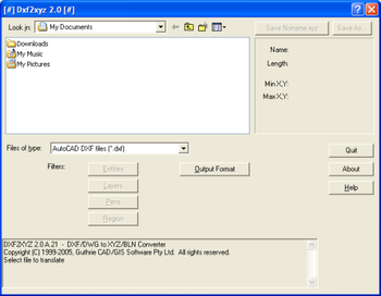 Guthrie DXF2XYZ screenshot