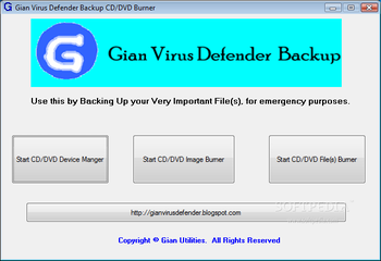 GVD Backup CD/DVD Burner screenshot