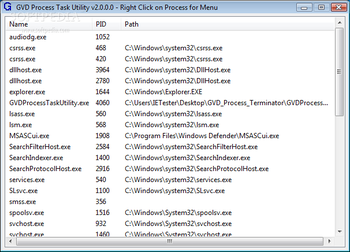 GVD Process Task Utility screenshot