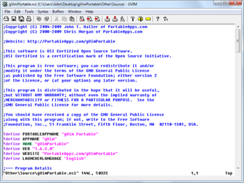 gVim Portable screenshot