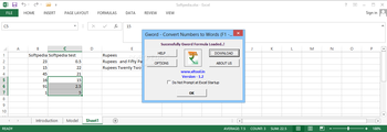 Gword - Excel Convert Numbers to Words screenshot