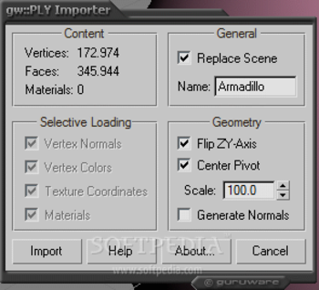 gw::PLY Importer screenshot