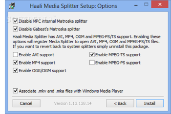 Haali Media Splitter screenshot