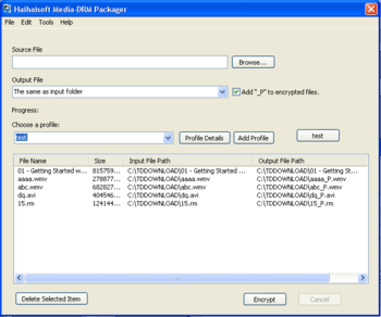 Haihaisoft DRM-X Audio/Video Packager screenshot