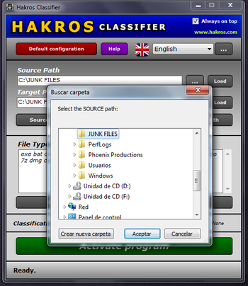 Hakros Classifier screenshot