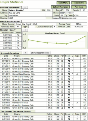 Handicap Manager for Excel screenshot 7