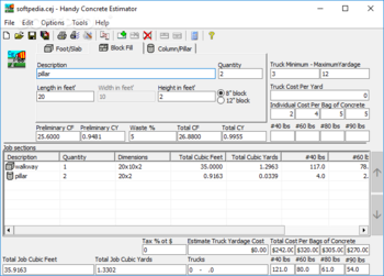 Handy Concrete Estimator screenshot