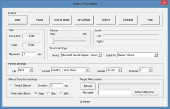 Hanso Recorder screenshot