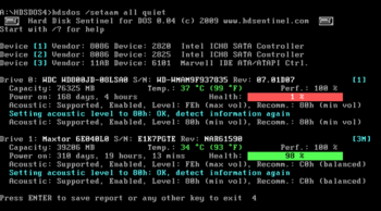 Hard Disk Sentinel DOS Edition screenshot 2