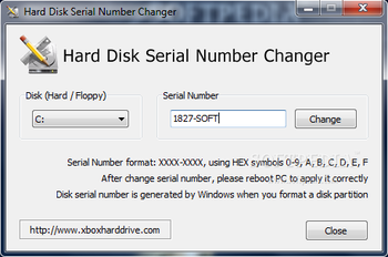Hard Disk Serial Number Changer screenshot