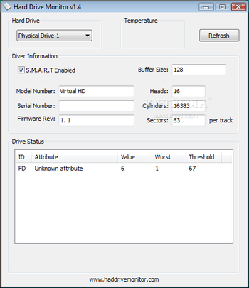 Hard Drive Monitor screenshot