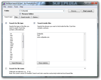 Harddisk Search and Stats screenshot