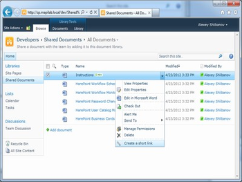 HarePoint Short URL for SharePoint screenshot