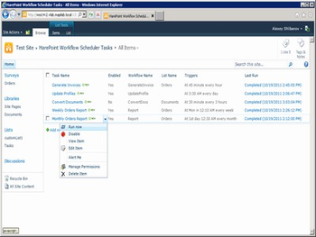 HarePoint Workflow Scheduler screenshot